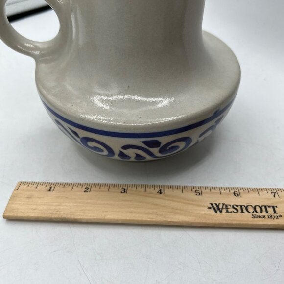 Vintage pitcher blue white salt glazed, hand painted German, Westerwald - Picture 13 of 14